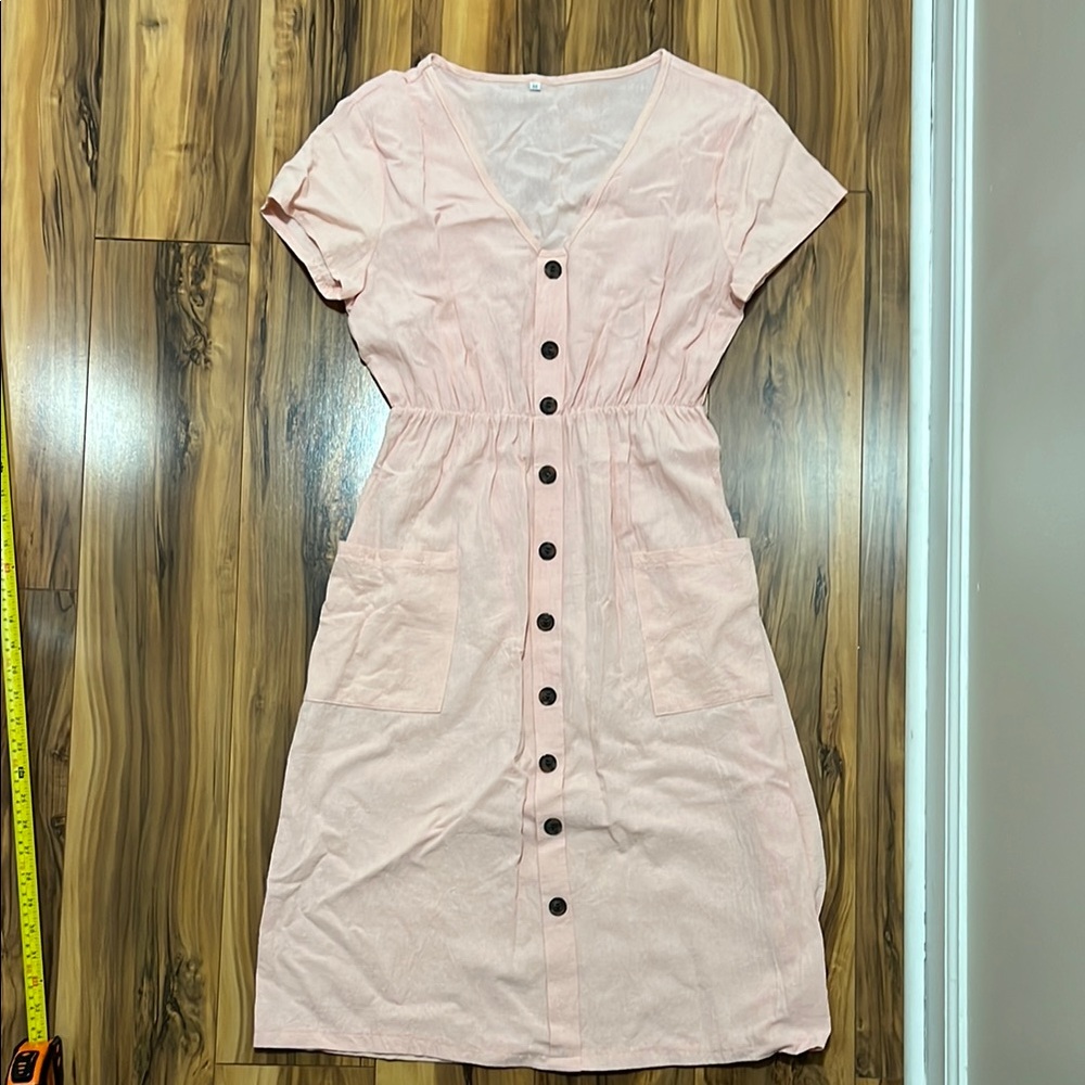 WOMENS size S/M - Pink Button-Down Dress